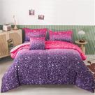 Conjunto de edredom RYNGHIPY Twin Gradient Pink Purple Glitter x6 Conjunto de edredom RYNGHIPY Twin Gradient Pink Purple Glitter x6