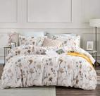 Conjunto de edredom SLEEPBELLA Queen Size 600 TC de algodão branco floral