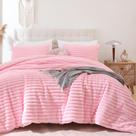 Conjunto de edredom Smoofy Fluffy, tamanho completo, rosa, 3 peças