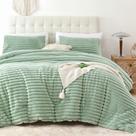 Conjunto de edredom Smoofy Fluffy Twin Sage Green Fleece, 2 peças