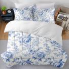 Conjunto de edredom SUMIANYH Queen Size com 2 fronhas azuis