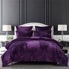 Conjunto de edredom Sunshine Nicole Distressed Velvet Purple Queen