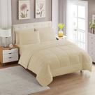 Conjunto de Edredom Sweet Home Collection Bege Queen 7 Peças