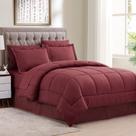 Conjunto de Edredom Sweet Home Collection Dobby Burgundy - Tamanho Twin