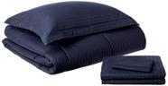 Conjunto de Edredom Sweet Home Collection Dobby Navy Twin - 6 Peças
