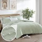 Conjunto de edredom Swift Home Twin/Twin XL Sage com pompons Conjunto de edredom Swift Home Twin/Twin XL Sage com pompons