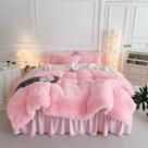 Conjunto de Edredom UOZZI BEDDING Pink Faux Fur Twin 3 Peças