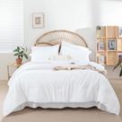 Conjunto de edredom Weigelia, tamanho completo, branco, 7 peças de microfibra Conjunto de edredom Weigelia, tamanho completo, branco, 7 peças de microfibra