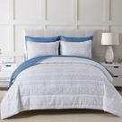 Conjunto de edredom WONGS BEDDING Blue Boho Bed in a Bag Queen 7 peças