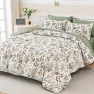 Conjunto de edredom WONGS BEDDING Floral Queen Size 7 peças verdes Conjunto de edredom WONGS BEDDING Floral Queen Size 7 peças verdes