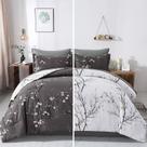 Conjunto de edredom WONGS BEDDING Floral Reversível em tamanho real, 7 unidades Conjunto de edredom WONGS BEDDING Floral Reversível em tamanho real, 7 unidades