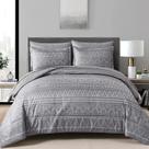 Conjunto de edredom WONGS BEDDING Grey Boho Queen com lençóis, 7 unidades Conjunto de edredom WONGS BEDDING Grey Boho Queen com lençóis, 7 unidades