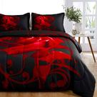 Conjunto de edredom WONGS BEDDING Red King com 2 fronhas 103 x 90