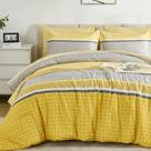 Conjunto de edredom WONGS BEDDING Yellow Queen Size 7 peças Conjunto de edredom WONGS BEDDING Yellow Queen Size 7 peças