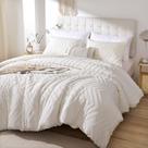 Conjunto de edredom YIRDDEO Ivory White King com 1 edredom e 2 fronhas