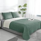 Conjunto de Edredón Reversible Fácil de Usar King Size Cian/Marfil