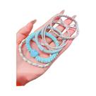 Conjunto De Elásticos De Cabelo Coloridos Macaron Para Meninas - 5 Peças Para Coque E Rabo De Cavalo
