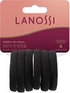 Conjunto de Elásticos para Cabelo Sem Metal Preto Lanossi Beauty & Care com 6 Unidades