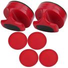 Conjunto de empurradores de hóquei aéreo VGEBY de tamanho grande com 4 discos de ABS vermelho