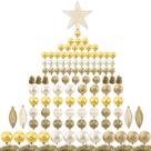 Conjunto de enfeites de bola de árvore de Natal Ogrmar 119ct Golden