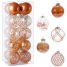 Conjunto de enfeites de bola de Natal BSTDECOR 20 quilates transparente 8 cm à prova de estilhaçamento