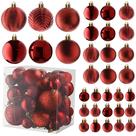 Conjunto de enfeites de bola de Natal Prextex Shatterproof 36 unidades vermelhas