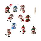 Conjunto De Enfeites De Boneco De Neve De Natal 10 Peças De Madeira 2D Estilo Clássico Para