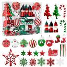 Conjunto de enfeites de Natal Alupssuc, 95 unidades, vermelho, verde, inquebrável