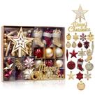 Conjunto de Enfeites de Natal Vermelho e Dourado 70 Peças com Topo de Árvore em Estrela Conjunto de Enfeites de Natal Vermelho e Dourado 70 Peças com Topo de Árvore em Estrela