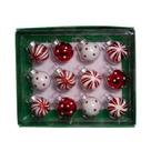 Conjunto de enfeites Kurt Adler GG0294 2,5 cm vermelho branco para o Natal
