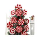 Conjunto De Enfeites Para Árvore De Natal Com Variedades De Bastões De Açúcar Vermelhos E Brancos,
