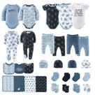 Conjunto de enxoval para bebês The Peanutshell Elephant Blue, 30 unidades