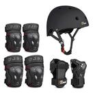 Conjunto de equipamentos de proteção, capacete de patinação JBM, joelheiras e cotoveleiras