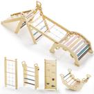 Conjunto de escalada BlueWood 2024 8 em 1 Pikler Triangle Mauve Pink