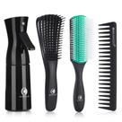 Conjunto de escovas de cabelo BRUSHZOO Detangler com spray de cabelo 200mL verde