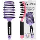 Conjunto de escovas de cabelo HIPPIH Wet & Dry Boar Bristle para todos os cabelos