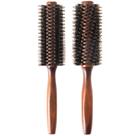 Conjunto de escovas de cabelo redondas, cerdas de javali e alisamento de pinos de nylon