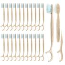 Conjunto de escovas de dentes NUDUKO Travel 4 em 1 biodegradável, pacote com 40