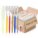 Conjunto de escovas de dentes skourvut, pacote de 100, com pasta de dente e pente