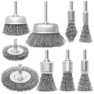 Conjunto de escovas de roda de arame JIUNENG 9 unidades para furar aço inoxidável Conjunto de escovas de roda de arame JIUNENG 9 unidades para furar aço inoxidável