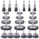 Conjunto de escovas de roda de arame Rocaris 24 PCS para remoção de ferrugem em brocas