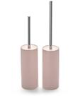 Conjunto de escovas de vaso sanitário Viosuniu Matt Pink Ceramic com alça de aço inoxidável