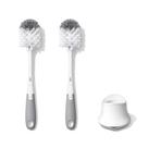 Conjunto de escovas para garrafas OXO Tot Grey com limpador de mamilos com suporte, pacote com 2