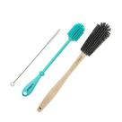 Conjunto de escovas para limpeza de garrafas de água LeMuna Silicone com escova de palha