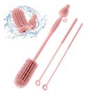 Conjunto de escovas para mamadeiras e limpador de palhas Leucite Silicone