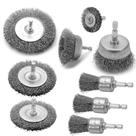 Conjunto de escovas VIDICA Wire para furadeira, 9 unidades com haste hexagonal de 1/4 de polegada