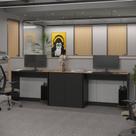 Conjunto de Escritório 3 Peças Smart Office 2 Mesas e 1 Aparador Buffet