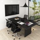 Conjunto de Escritório com Mesa de Reunião 100x200cm MDP Amêndoa Tecnomobili
