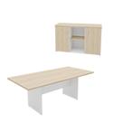 Conjunto de Escritório Mesa Reunião Armário Credenza Office