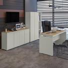 Conjunto de Escritório Office 3 Peças Mesa Balcão Buffet e Armário Multiuso Estante Livreiro Athenas Via Nossa